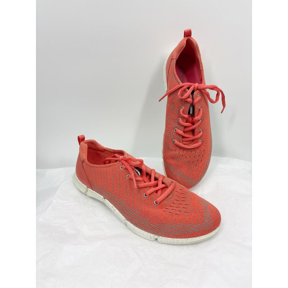 Ecco Intrinsic Karma Knit Sneakers Shoes Coral Orange Sz 40 9 / 9.5
